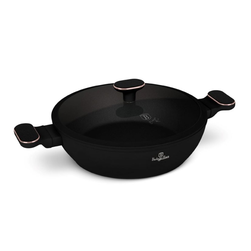 Plytký kastról 3,8 L s pokrievkou 28 cm Berlingerhaus Black Rose Collection BH-8356