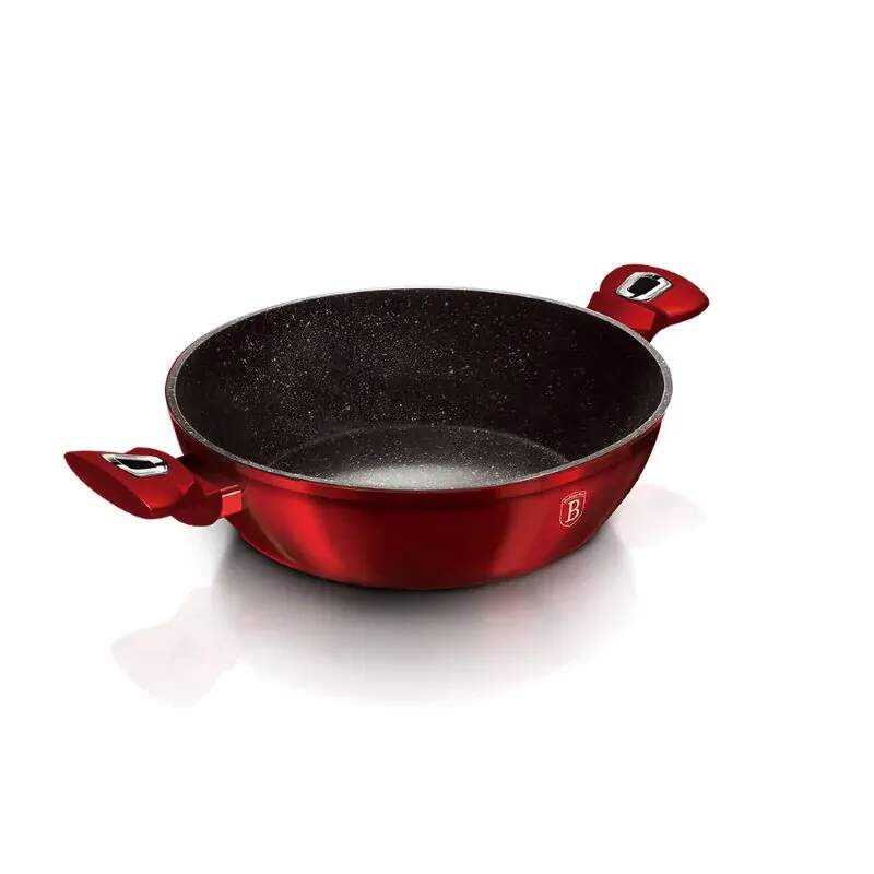 Plytký kastról 4,9 L s mramorovým povrchom 32 cm Berlingerhaus Metallic Line Burgundy BH-1264N