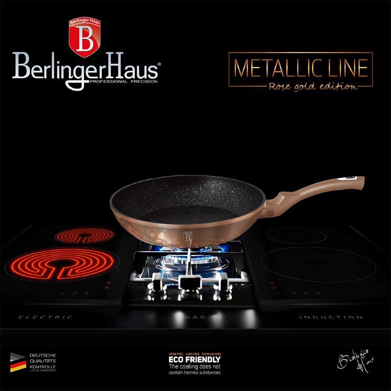 Panvica s mramorovým povrchom 28 cm Berlingerhaus Metallic Line Rose Gold BH-1510N