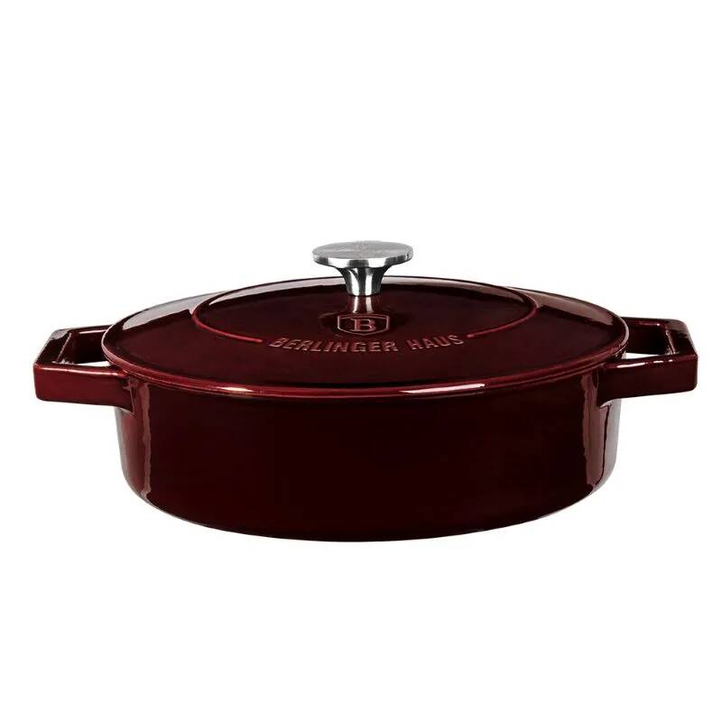 Ťažký liatinový hrniec s vekom Ø 26 cm 2,57 L Berlingerhaus Burgundy Collection BH-6498