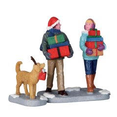 Figúrky Lemax 62445 Vianoční hostia s prekvapením, 2 dielny set