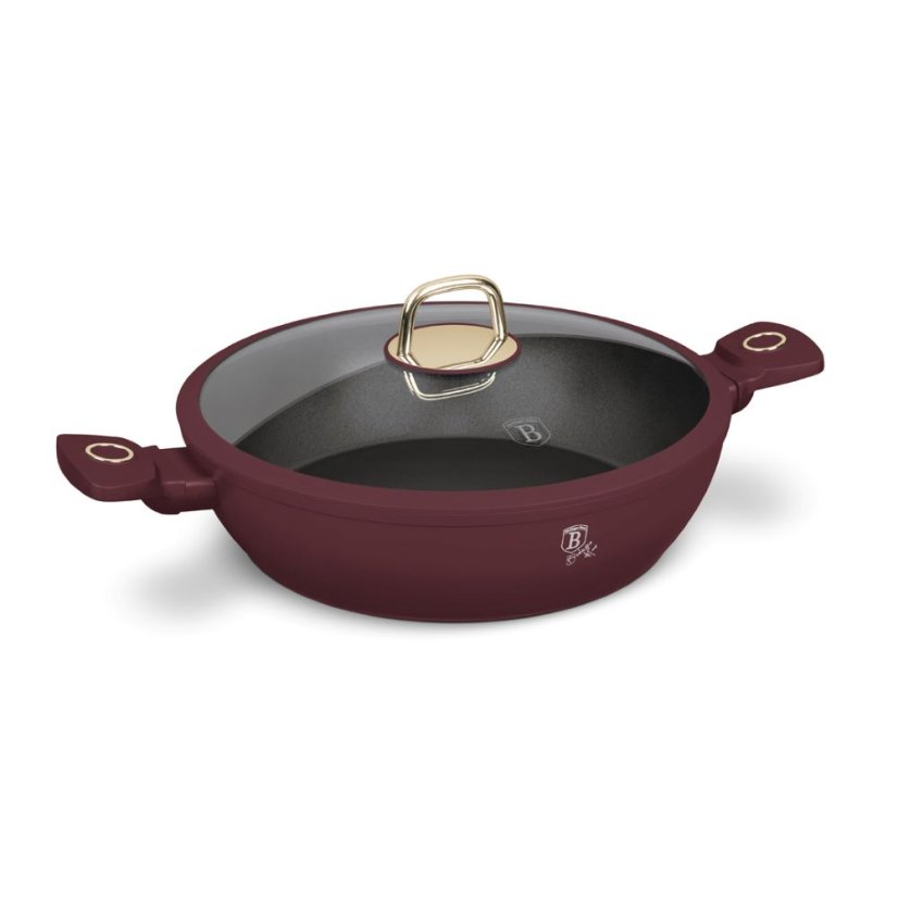 Plytký kastról 4,5 L s pokrievkou 30 cm Berlingerhaus Leonardo Collection BH-8039