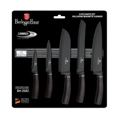 Sada kuchynských nožov s magnetickou lištou 6 dielna Berlingerhaus Metallic Line Carbon Pro Edition BH-2682