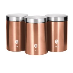 Dózy na potraviny 3 ks Berlingerhaus Metallic Line Rose Gold BH-1605 z nehrdzavejúcej ocele