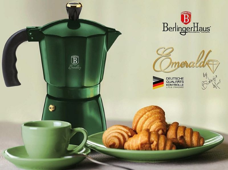 Kávovar na espresso pre 2 osoby Berlingerhaus Emerald Collection BH-6478