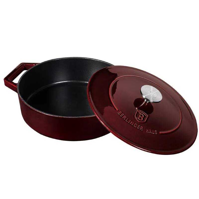 Ťažký liatinový hrniec s vekom Ø 26 cm 2,57 L Berlingerhaus Burgundy Collection BH-6498