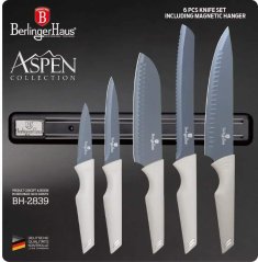 Sada kuchynských nožov s magnetickou lištou 6 dielna Berlingerhaus Aspen Collection BH-2839
