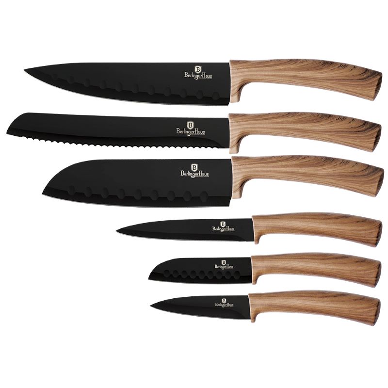 Sada kuchynských nožov v kazete 6 dielna Berlingerhaus Ebony Maple Collection BH-2286
