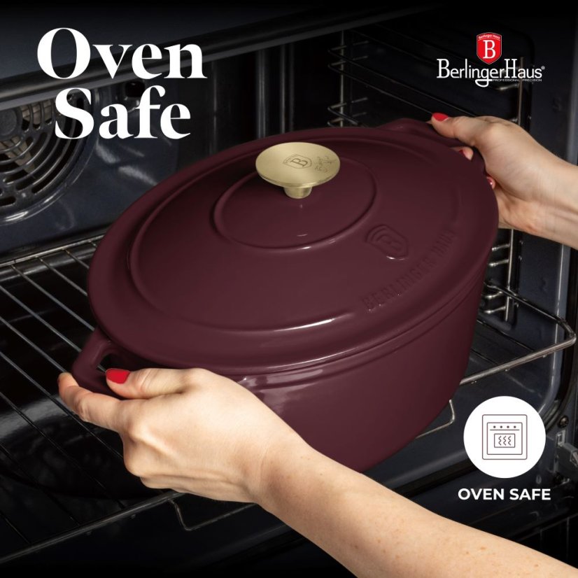 Ťažký liatinový oválny hrniec s vekom 4,65 L Berlingerhaus Leonardo Collection BH-6543