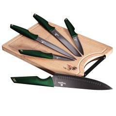 Sada kuchynských nožov s doskou na krájanie 6 dielna Berlingerhaus Emerald Collection BH-2706