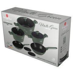 Sada hrncov s titanovým povrchom 10 dielna Berlingerhaus Matte Green Collection BH-8207