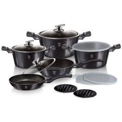 Sada hrncov s mramorovým povrchom 13 dielna Berlingerhaus Metallic Line Carbon Pro Edition BH-6886