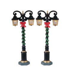 Pouličné osvetlenie Lemax 34090 Ozdobené pouličné lampy, 2 dielny set