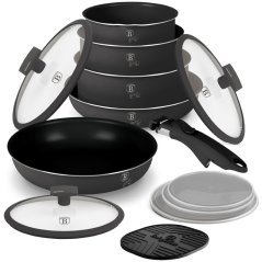 Sada varných a zapekacích mís s odnímateľnou rukoväťou 13 dielna vhodná do rúry do 220°C Berlingerhaus Anthracite Collection BH-8252N