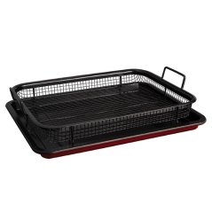 Obdĺžnikový plech na pečenie s kovovým košíkom Berlingerhaus Metallic Line Burgundy BH-7855