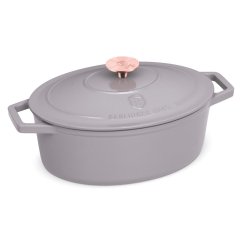 Ťažký liatinový oválny hrniec s vekom 4,65 L Berlingerhaus Taupe Collection BH-6541