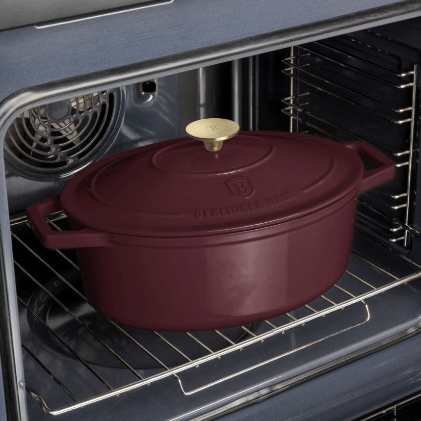Ťažký liatinový oválny hrniec s vekom 4,65 L Berlingerhaus Leonardo Collection BH-6543