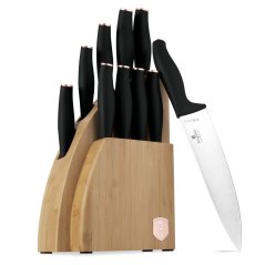 Sada kuchynských nožov s bambusovým stojanom 10 dielna Berlingerhaus Black Rose Collection BH-2760
