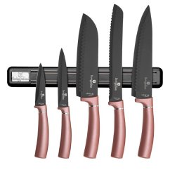 Sada kuchynských nožov s magnetickou lištou 6 dielna Berlingerhaus I-Rose Edition BH-2538A