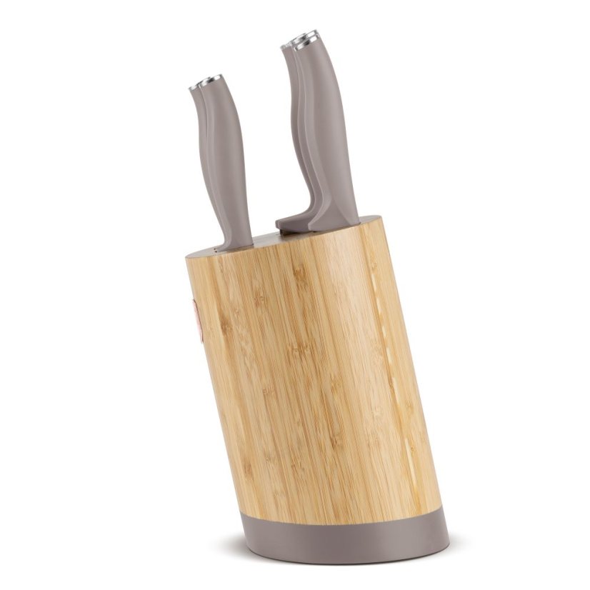 Sada kuchyňských nožů s bambusovým stojanem 6 dílná Berlingerhaus Taupe Collection BH-2756