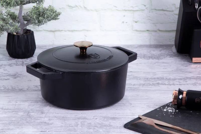 Ťažký liatinový hrniec s vekom Ø 24 cm 4,35 L Berlingerhaus Strong Mold Seria BH-6492