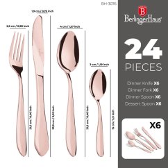 Příbor sada 24 kusů Berlingerhaus Metallic Line Special Rose Gold BH-3076