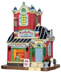 Lighted Building Lemax 45686 Natalie's Nail Salon & Spa