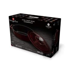 Ťažký liatinový oválny hrniec s vekom 4,65 L Berlingerhaus Burgundy Collection BH-6499