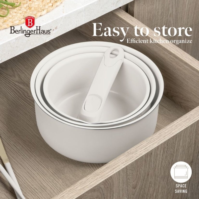 Sada varných a zapekacích mís s odnímateľnou rukoväťou 13 dielna vhodná do rúry do 220°C Berlingerhaus Sahara Collection BH-8247N