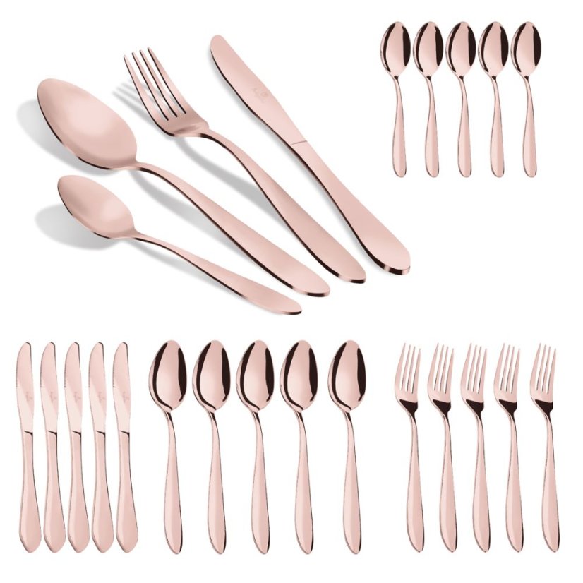 Příbor sada 24 kusů Berlingerhaus Metallic Line Special Rose Gold BH-3076