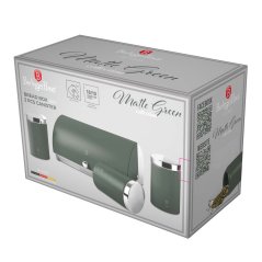 Chlebník s 3 dielnou sadou dóz na potraviny Berlingerhaus Matte Green Collection BH-6833