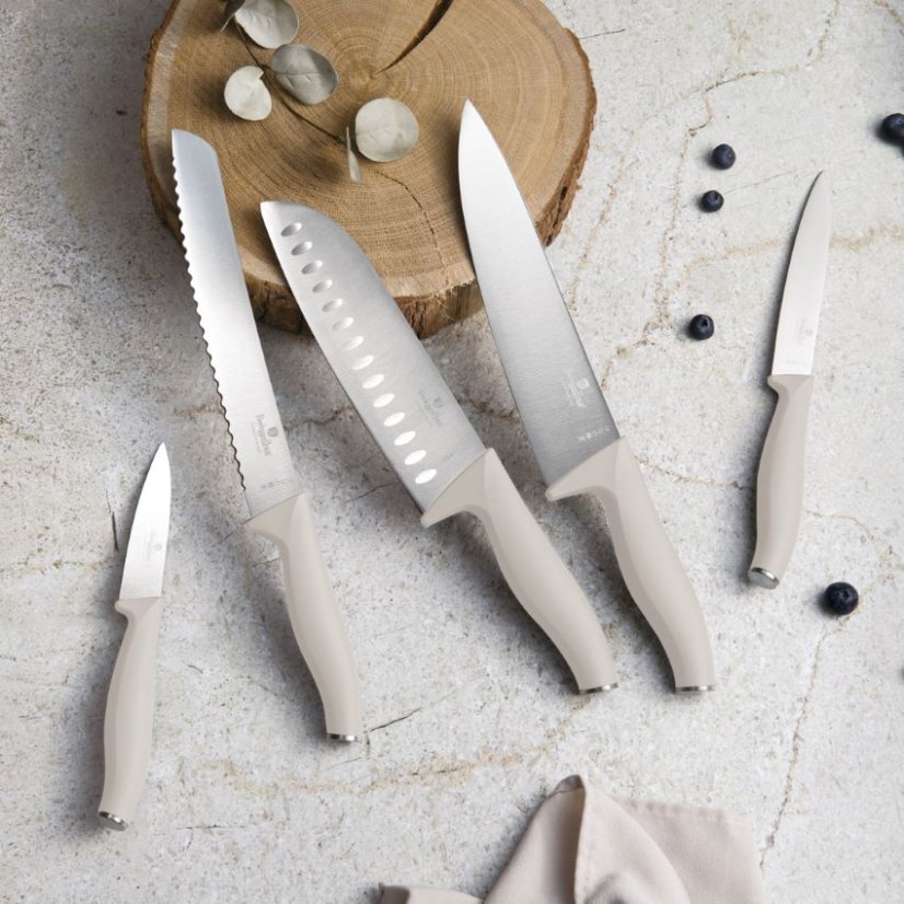 Sada kuchynských nožov s bambusovým stojanom 6 dielna Berlingerhaus Sahara Collection BH-2755