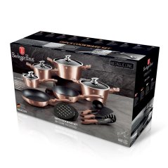 Sada hrncov s mramorovým povrchom 15 dielna Berlingerhaus Metallic Line Rose Gold Edition BH-1224N