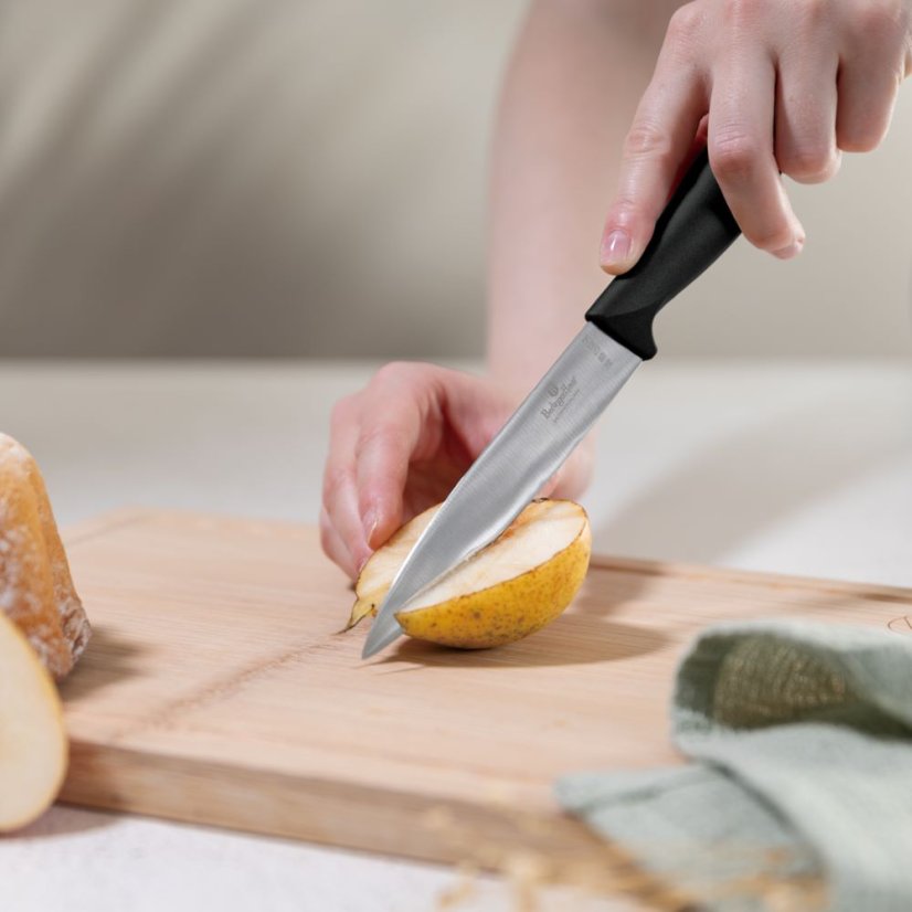 6 pcs knife set with bamboo stand Berlingerhaus Black Rose Collection BH-2970