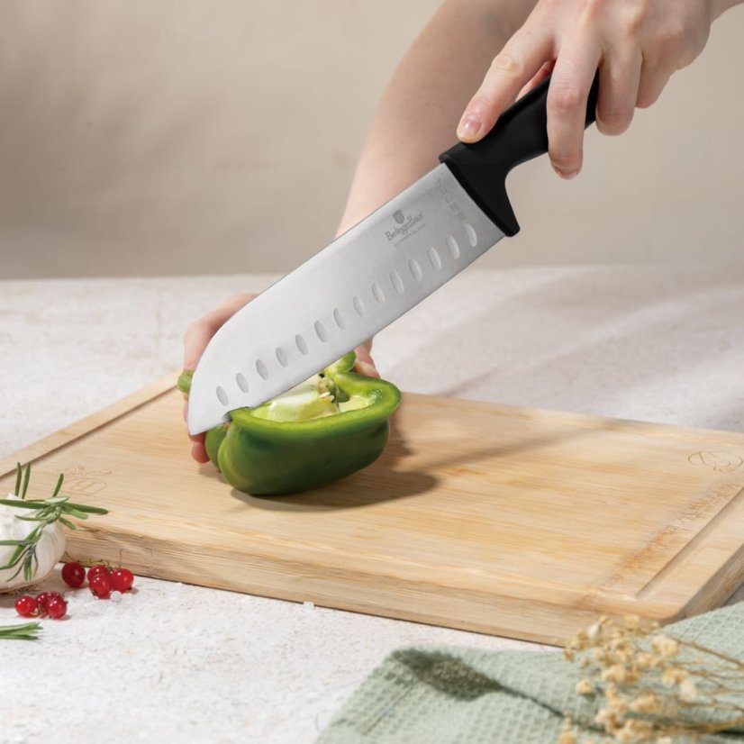 6 pcs knife set with bamboo stand Berlingerhaus Black Rose Collection BH-2970