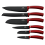 Sada kuchynských nožov v kazete 6 dielna Berlingerhaus Metallic Line Burgundy BH-2542