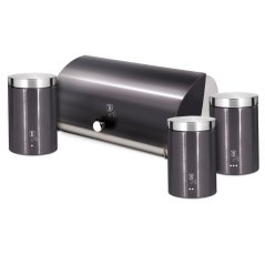 Chlebník s 3 dielnou sadou dóz na potraviny Berlingerhaus Metallic Line Carbon Pro Edition BH-6732