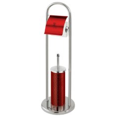 Stojan na wc kefu a toaletný papier Berlingerhaus Metallic Line Burgundy BH-6548 z nehrdzavejúcej ocele