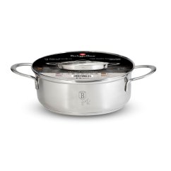 Nerezový kastról 4 L s pokrievkou Ø 24 cm Berlingerhaus Silver Jewellery Collection BH-6280