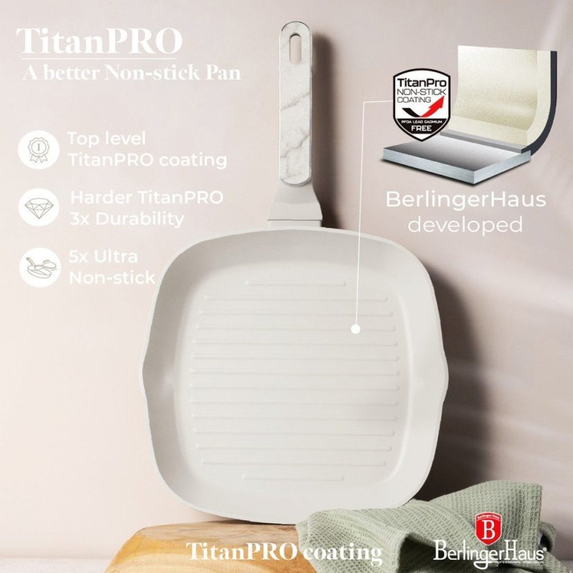 3 pcs frypan set Berlingerhaus Sahara Marble Collection BH-8399