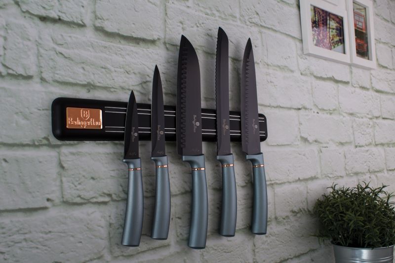 Sada kuchynských nožov s magnetickou lištou 6 dielna Berlingerhaus Moonlight Edition BH-2533