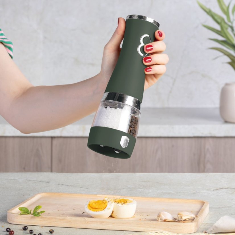 2 in 1 electric pepper and salt mil Berlingerhaus Matte Green Collection BH-9649