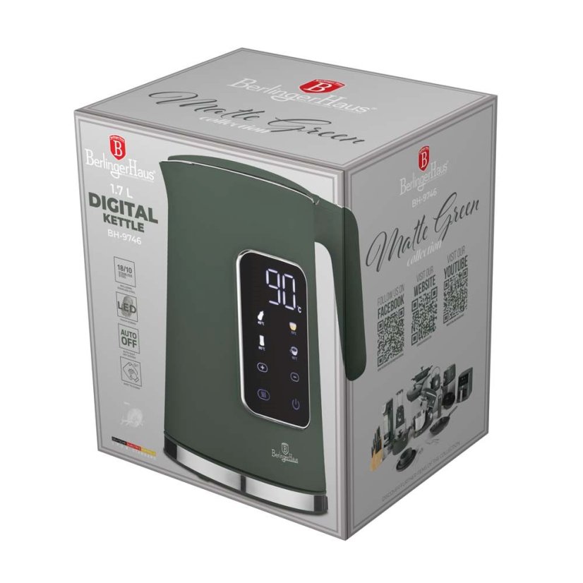 Digitálna rýchlovarná kanvica 1,7L Berlingerhaus Matte Green Collection BH-9746