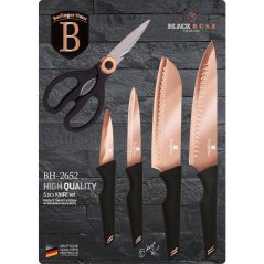 Sada kuchynských nožov s nožnicami 5 dielna Berlingerhaus Black Rose Collection BH-2652