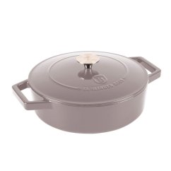 Ťažký liatinový hrniec s vekom Ø 26 cm 2,57 L Berlingerhaus Taupe Collection BH-6527