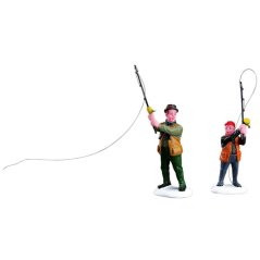 Figurines Lemax 12495 Flyfishing With Dad, Set Of 2