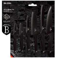 Sada kuchynských nožov 6 dielna Berlingerhaus Black Silver Collection BH-2594