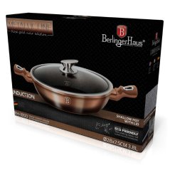 Plytký kastról 3,8 L s mramorovým povrchom 28 cm Berlingerhaus Metallic Line Rose Gold Noir BH-1893