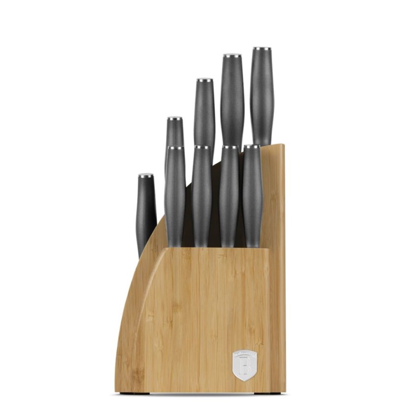 Sada kuchynských nožov s bambusovým stojanom 10 dielna Berlingerhaus Anthracite Collection BH-2758