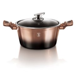 Kastról 4,1 L s mramorovým povrchom 24cm Berlingerhaus Metallic Line Rose Gold Noir BH-1895